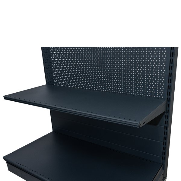 Raft comercial de perete, perforat - H:1473mm x L:1000mm x W:400mm, RAL 7016 nu conține capătul de raft