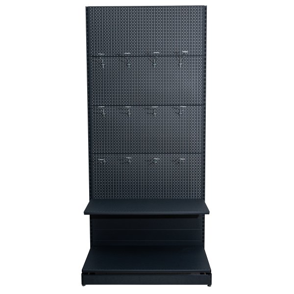 Raft comercial de perete, perforat - H:1473mm x L:1000mm x W:400mm, RAL 7016 nu conține capătul de raft