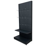 Raft comercial de perete, perforat - H:1473mm x L:1000mm x W:400mm, RAL 7016 nu conține capătul de raft