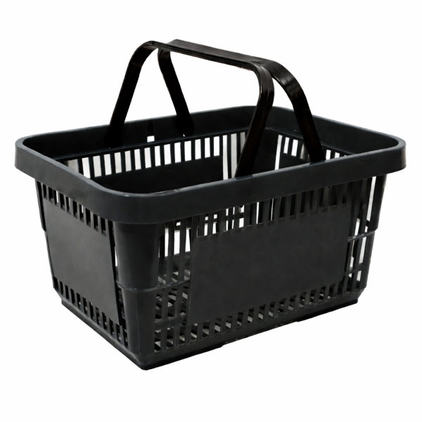 Coș de cumpărături de mână, 22 L, plastic rezistent, mâner dublu