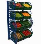 Coș promoțional din plastic cu 4 nivele – H:140cm x L:71cm x W:58cm