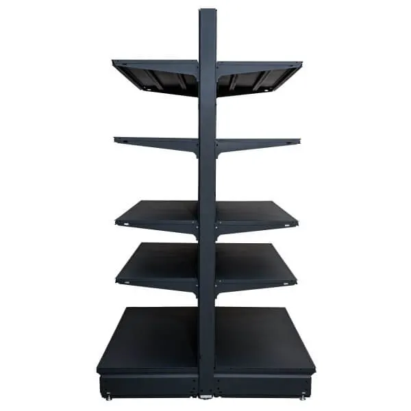 Raft metalic magazin de mijloc (gondolă), gri antracit – H:2235mm x L:1000mm x B:400mm + 4x300mm - Handlekraft Raft metalic magazin de mijloc (gondolă), gri antracit – H:2235mm x L:1000mm x B:400mm + 4x300mm