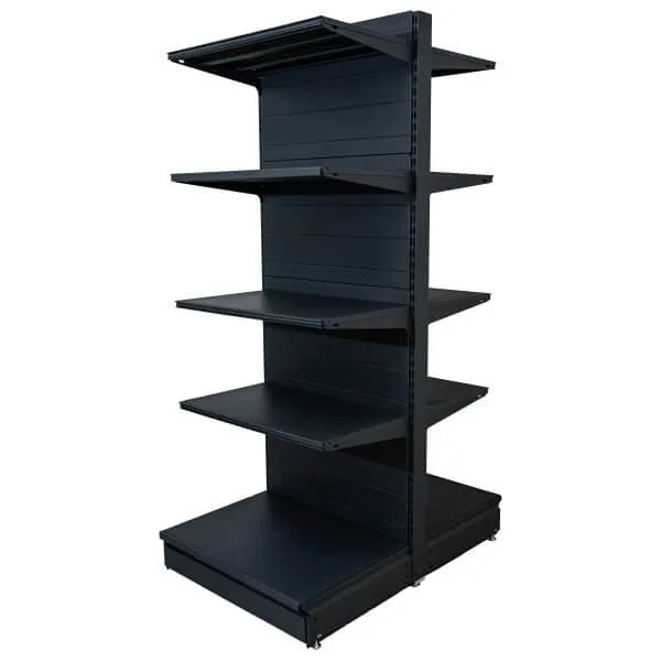 Raft metalic magazin de mijloc (gondolă), gri antracit – H:2235mm x L:1000mm x B:400mm + 4x300mm - Handlekraft Raft metalic magazin de mijloc (gondolă), gri antracit – H:2235mm x L:1000mm x B:400mm + 4x300mm