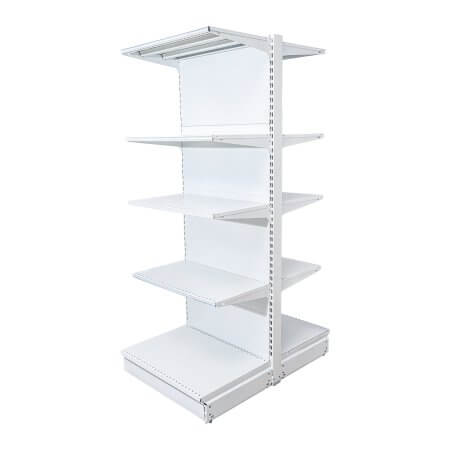 Raft comercial de mijloc - H:2235mm x L:1000mm x B:400mm + 4x300mm, RAL 9016