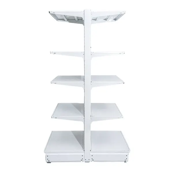 Raft metalic magazin de mijloc (gondolă), alb – H:2235mm x L:1000mm x B:500mm + 4x400mm