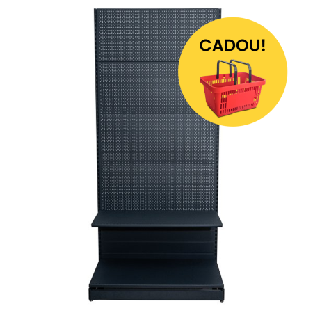 Raft comercial de perete, perforat - H:2235mm x L:1000mm x W:400mm, RAL 7016 nu conține capătul de raft