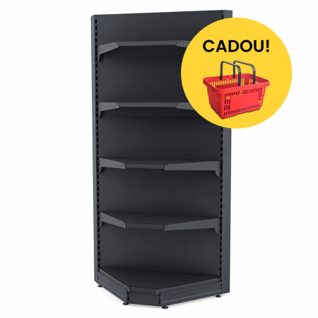Raft comercial de colț interior - H:2240mm x  L:1000mm x W:500mm, RAL 7016