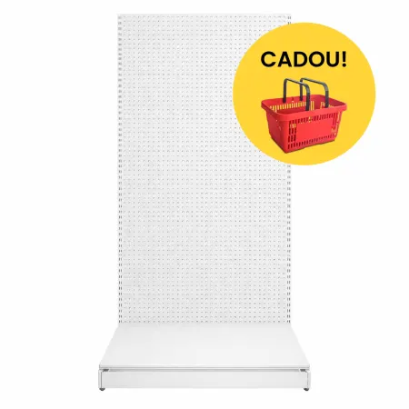 Raft metalic perforat alb de perete – H2235 x L1000 x W300 mm