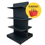 Raft comercial de mijloc - H:1625mm x L:1000mm x B:400mm + 3x300mm, RAL 7016