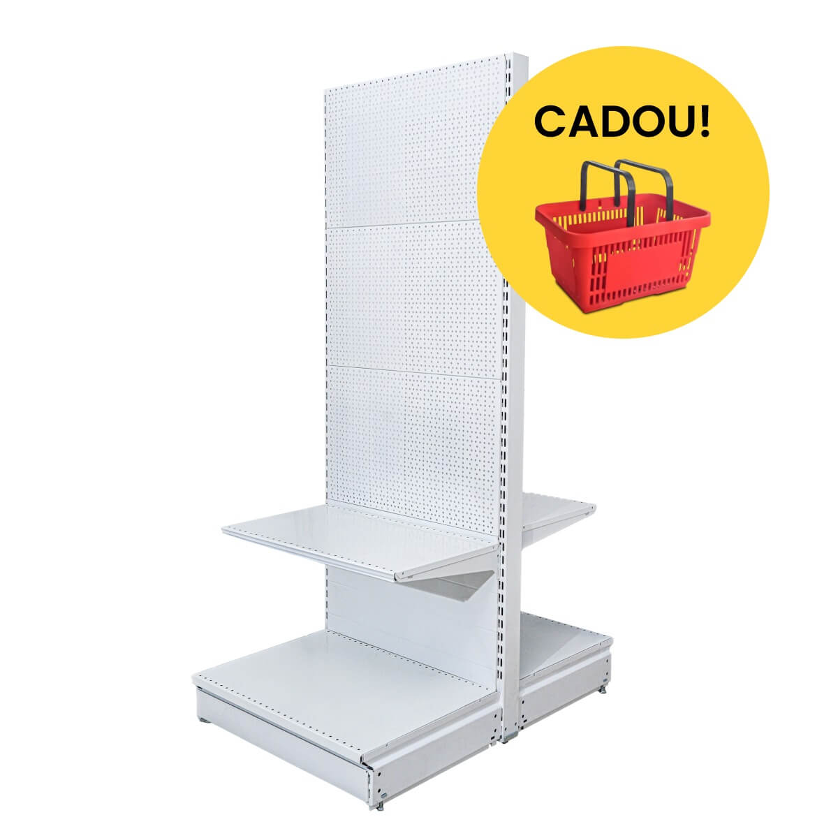 Acasă - Handlekraft Raft comercial de mijloc, perforat - H:2235mm x L:1000mm x W:400mm, RAL 9016