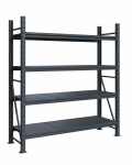 Raft modular calitate premium – H:2127mm x L:1960mm x W:615mm, 300kg/nivel, include 4 polite metalice