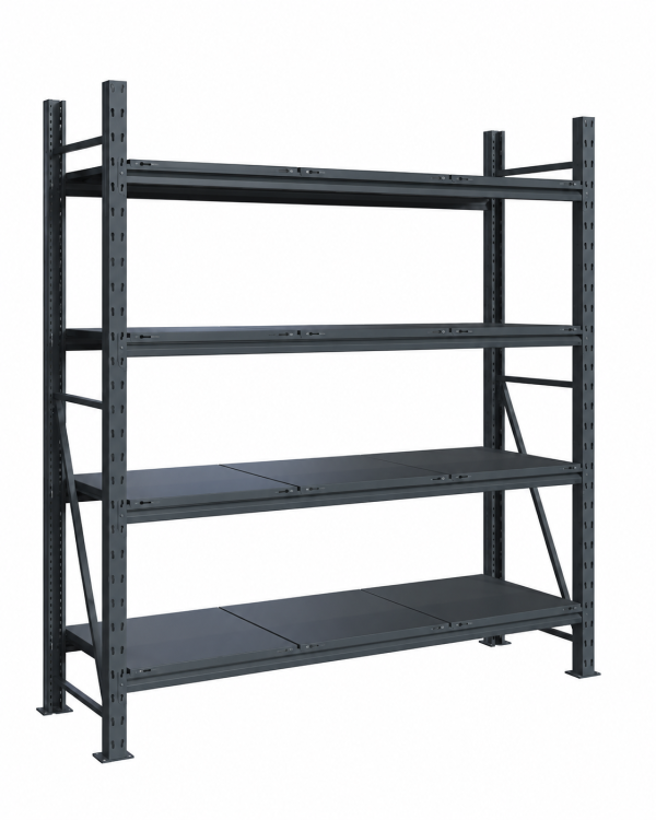 Raft modular calitate premium – H:2127mm x L:1960mm x W:615mm, 300kg/nivel, include 4 polite metalice - Handlekraft Raft modular calitate premium – H:2127mm x L:1960mm x W:615mm, 300kg/nivel, include 4 polite metalice