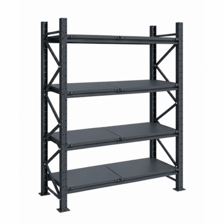 Raft modular calitate premium – H:2127mm x L:1350mm x W:615mm, 200kg/nivel, include 4 polite metalice