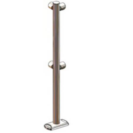 Stalp metalic cromat pentru sistem de ghidare cu 4 conectori 90°