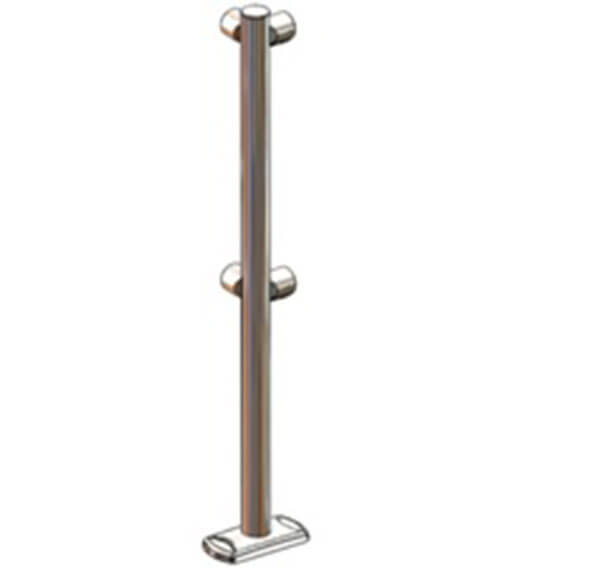 Stalp metalic cromat pentru sistem de ghidare cu 4 conectori 90° - Handlekraft Stalp metalic cromat pentru sistem de ghidare cu 4 conectori 90°