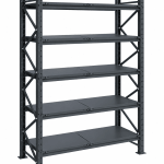 Raft modular calitate premium, tip extensie – H:2584mm x L:1295mm x W:615mm, 200kg/nivel, include 5 polite metalice