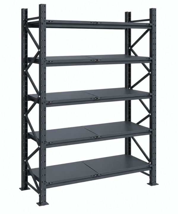 Raft modular calitate premium, tip extensie – H:2584mm x L:1295mm x W:615mm, 200kg/nivel, include 5 polite metalice - Handlekraft Raft modular calitate premium, tip extensie – H:2584mm x L:1295mm x W:615mm, 200kg/nivel, include 5 polite metalice