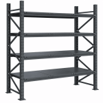 Raft modular calitate premium, tip extensie – H:2127mm x L:1905mm x W:615mm, 300kg/nivel, include 4 polite metalice