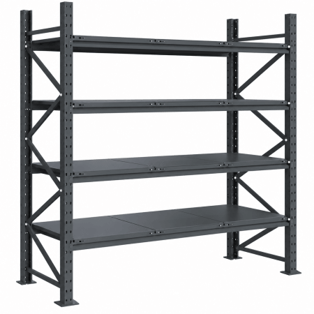 Raft modular calitate premium, tip extensie – H:2584mm x L:1905mm x W:615mm, 300kg/nivel, include 4 polite metalice