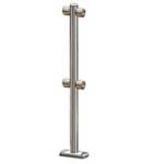 Stalp metalic cromat pentru sistem de ghidare cu 4 conectori 180°