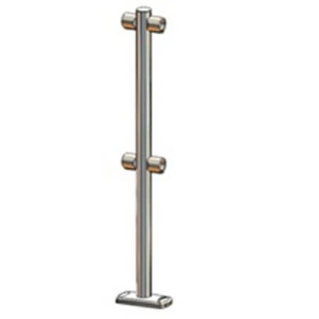 Stalp metalic cromat pentru sistem de ghidare cu 4 conectori 180°