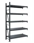 Raft modular calitate premium, tip extensie – H:3041mm x L:1295mm x W:615mm, 200kg/nivel, include 5 polite metalice