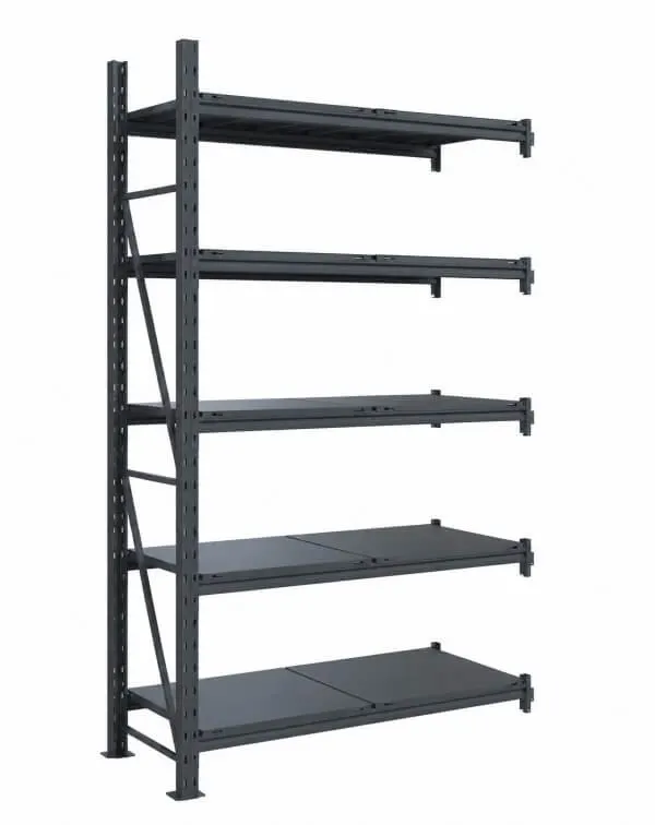 Raft modular calitate premium, tip extensie – H:3041mm x L:1295mm x W:615mm, 200kg/nivel, include 5 polite metalice - Handlekraft Raft modular calitate premium, tip extensie – H:3041mm x L:1295mm x W:615mm, 200kg/nivel, include 5 polite metalice