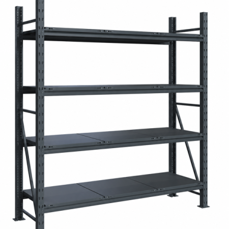 Raft modular calitate premium, tip extensie – H:2127mm x L:1905mm x W:615mm, 300kg/nivel, include 4 polite metalice