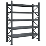 Raft modular calitate premium – H:2584mm x L:1960mm x W:615mm, 300kg/nivel, include 5 polite metalice
