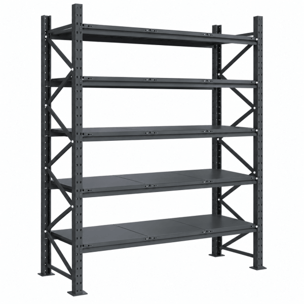 Raft modular calitate premium – H:2584mm x L:1960mm x W:615mm, 300kg/nivel, include 5 polite metalice - Handlekraft Raft modular calitate premium – H:2584mm x L:1960mm x W:615mm, 300kg/nivel, include 5 polite metalice