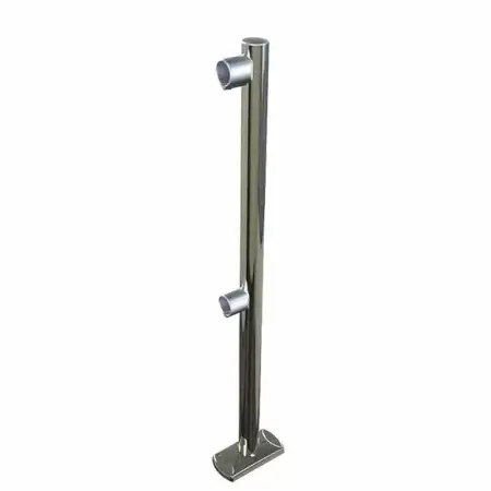 Stalp metalic cromat pentru sistem de ghidare cu 2 conectori