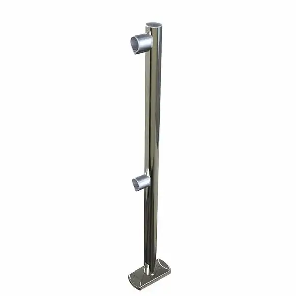Stalp metalic cromat pentru sistem de ghidare cu 2 conectori