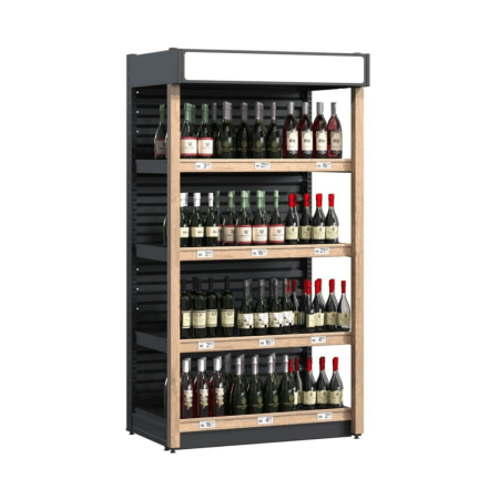 Raft comercial pentru vinuri cu iluminare LED – 1050 × 740 × 1960 mm