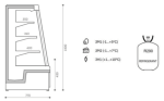 Vitrină frigorifică slim – H:1500mm x L:1250mm x W:770mm, plug-in