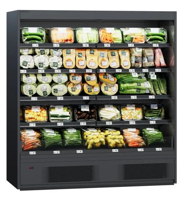 Vitrină frigorifică verticală cu perdea de aer XL – H:2100mm x L:2500mm x W:770mm